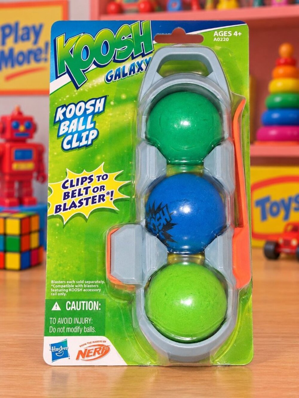 Hasbro Koosh Galaxy Ball Clip Belt Blaster 3 Balls Nerf Accessory Toy Game